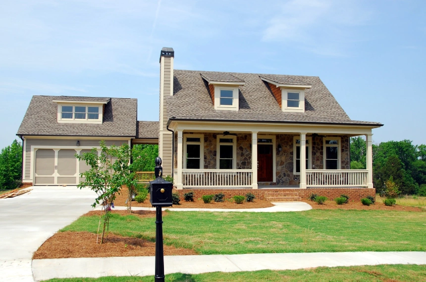 A house with a mailbox in front of it.